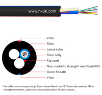 Cable de Fibra Óptica Monomodo de 12 Fibras, No Metálico, ASU80 OS2, Cables de Comunicación