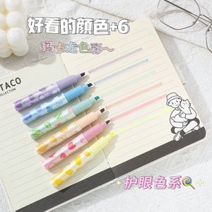 6 stylos surligneurs miniatures à motifs de fruits et légumes, couleurs <span class=keywords><strong>pastel</strong></span> fluorescentes, pour journalisation, prise de notes, école - Product Image 3