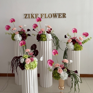Fiori Artificiali Premium a Forma di Rosa per Decorazioni Nuziali, Bouquet Bianco e Verde, Centrotavola Floreale, Runner da Tavola per Sala da Pranzo - Product Image 5