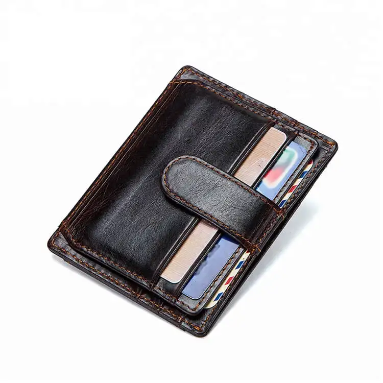 High quality best sell men slim leather credit card holder wallet,RFID blocking customizable real leather & PU card holder