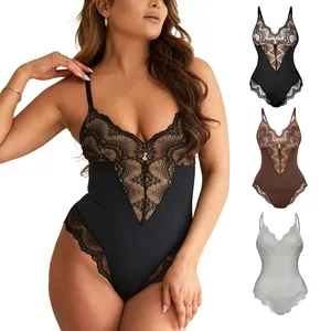 Mùa Hè Sexy Backless Cami Dây Đeo Bodycon Eo Giảm Béo Teddy Một Mảnh Chic Ren Tạo Hình Quần Áo Cao Cắt Tummy Kiểm Soát Shapewear