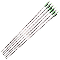 Flèches en carbone Pinals Green Camo 300 400 500 600 700 800 Spine Vane personnalisables pour arc recurve 30 31 32 pouces Chasse