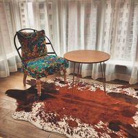Hottest High-quality 100% Polyester Faux Fur Cowhide Rug Carpet for Home