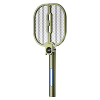 Raquette anti-moustiques électrique pliable avec lampe UV LED d'attraction, rechargeable, sûre, grille à trois couches, portable et murale, tapette à mouches