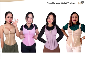 Corset amincissant <span class=keywords><strong>femme</strong></span> overbust à 13 baleines, gaine de maintien abdominal et serre-taille avec fermeture éclair et crochets intérieurs - Product Image 6