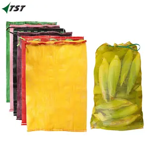 small garlic mesh bag with high quality and double stitches red mesh netting bags for packing potatoes for the UK markets