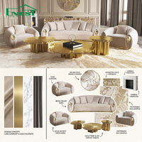 Solution de mobilier de luxe tout-en-un pour designers : Canapé courbé en velours pour villa italienne, personnalisable sur mesure, compatible CAD/3D Max