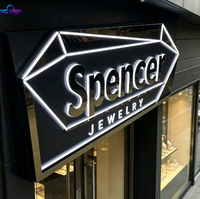 Enseigne personnalisée rétroéclairée en LED acrylique 3D, lettres en acier inoxydable, transformateur AC, pour commerce, maison, devanture de magasin, montage mural