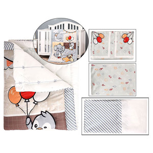 Nhà Máy Bán Buôn Mềm Mại Thoáng Khí 3Pcs Bé Tấm Ga Giường Giường Cũi Bộ Đồ Giường Đặt Cho Trẻ Em 3 Mảnh Được Trang Bị Giường Cũi Tấm & Bụi Ruffle & Comforter - Product Image 1