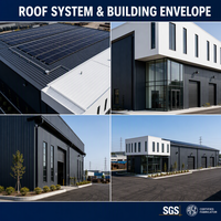 Bâtiment en structure acier à ossature rigide à grande portée, antirouille, pour hall d'assemblage, ignifuge, avec service après-vente, disponible à la vente