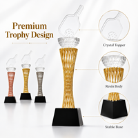 Trophée de compétition personnalisé avec plaque gravée, récompense sportive de pickleball