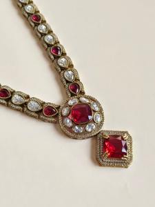 Indian Fancy Traditional Fashionable Kundan <b>Pearl</b> Choker <b>Necklace</b> Earrings <b>Set</b> with Women Wedding - Product Image 5