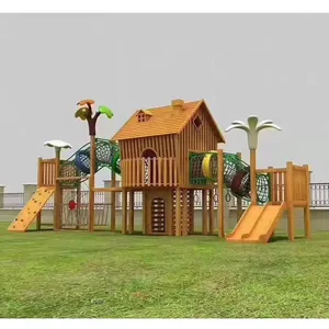 Aangepaste Hoge Kwaliteit Outdoor Houten Speeltoestellen Spelen Pretpark Houten Apparatuur