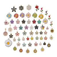 60 Breloques Fleur Émaillées en Alliage avec Perle pour la Fabrication de Bijoux DIY, Fournitures en Gros pour Bracelets et Boucles d'Oreilles