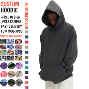 OEM Custom Blank Men's Oversized Pullover Streetwear Sweatshirt Solid Color 100% Cotton French Terry <b>Hoodie</b> Wholesale TKAN9218 - Product Image 1