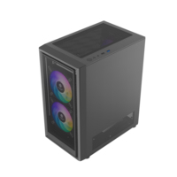 Boîtier PC en acier de type Mid-Tower avec panneau latéral en maille pour ordinateurs de jeu Micro ATX/MATX, contrôle RGB