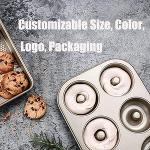 Miễn phí của PFOA/PFOS/BPA thép carbon cao cấp siêu không dính lớp phủ khoáng sản 6-khoang Donut & bagel Baking Pan máy rửa chén an toàn - Product Image 2