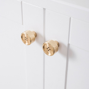 JAYA Solid Brass Pull Round Circular Button Design Shape Personalized Cabinet Furniture Drawer Furniture <strong>Door</strong> Handles - Product Image 6