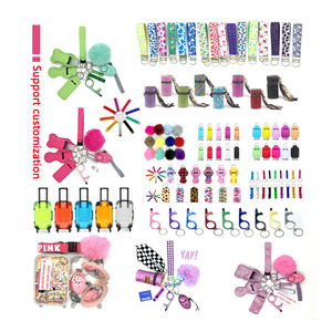 セルフディフェンス セット 30ml 1oz ボトル チャップスティック リップスティック リストレット ランヤード ハンドサニタイザーホルダー リップグロス バームポーチ ストラップ キーチェーン - Product Image 1