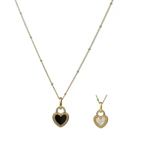 Di alta qualità 18k placcato oro in acciaio inox collana cuore semplice moda catena clavicola da donna regalo perfetto ciondolo di nozze