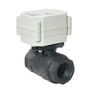 Vanne à boisseau sphérique électrique HUXEAO DN20, corps fileté en PPE, boule en plastique 1,0 MPa pour tuyau de 20 mm - Product Image 1