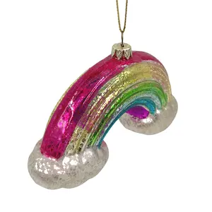 Vintage blown glass rainbow ornaments personalize Christmas tree decorations holiday decorations