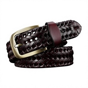BS INTERNATIONAL Hot Selling Genuine Leather Men's <b>Vintage</b> Pin Buckle Steel Eco-Friendly Waterproof Heavy Duty <b>Belts</b> 3.8cm Width - Product Image 3