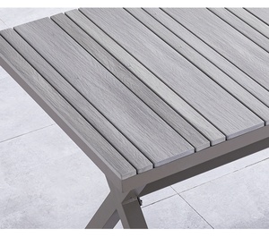 <span class=keywords><strong>Jardin</strong></span> Patio Loisirs Table à manger et chaises Extérieur Gris plastique table en <span class=keywords><strong>bois</strong></span> Café <span class=keywords><strong>salon</strong></span> salle à manger ensemble <span class=keywords><strong>de</strong></span> meubles - Product Image 4