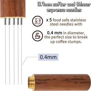 เครื่องมือจ่ายกาแฟเอสเพรสโซ่พร้อมเข็มละเอียด 6 เข็ม ขนาด 0.4 มม., เข็มกดกาแฟเอสเพรสโซ่, เครื่องคนกาแฟเอสเพรสโซ่ - Product Image 3