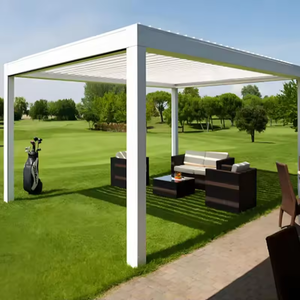 Pérgola Bioclimática Eléctrica de Aluminio con Techo de Lamas, Tira de LED Integrada, Altavoz, Sensor de Viento, Tamaño Personalizado, Gazebo para Jardín, Terraza - Product Image 5