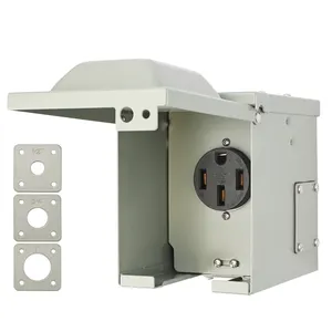 RVGUARD 50 Amp RV/EV Power Outlet Box, 125/250 Volt Outdoor Socket with NEMA 14-50R Receptacle Panel, ETL Listed
