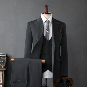 Promotion Exceptionnelle Costume de Cérémonie <span class=keywords><strong>Homme</strong></span> Grandes Tailles, <span class=keywords><strong>Blazer</strong></span> Croisé 3 Pièces - Product Image 4