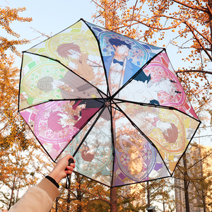 Custom Merch Fan Merchandise Transparent Window Neoprene Umbrella UV Printing Custom Logos Colorful Panel Effects Promotional