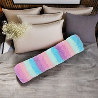 Juguete interactivo para masticar gatos con diseño de arcoíris, almohada de tira de felpa duradera con papel de sonido para gatos y perros, juguete de hierba gatera para mascotas