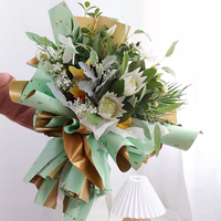 Nouveau Offre Spéciale vente en gros papier d'emballage imperméable double couleur de fleur de point d'or pour emballage de cadeau de Bouquet