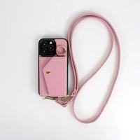 Étui de téléphone avec cordon et emplacements multiples pour cartes pour iPhone 14 15 16 Pro Max Plus
