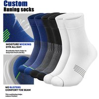 Chaussettes de sport pour hommes, chaussettes de compression Coolmax personnalisées, épaisses, à fond en tissu éponge, pour activités de plein air, course à pied sur sentier