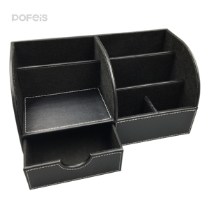 <span class=keywords><strong>Organizer</strong></span> di Lusso per Accessori da Ufficio - Porta Biglietti da Visita, Penne, Matite, Telefono e Cancelleria, Scatola Portaoggetti in Pelle PU per Scrivania - Product Image 1