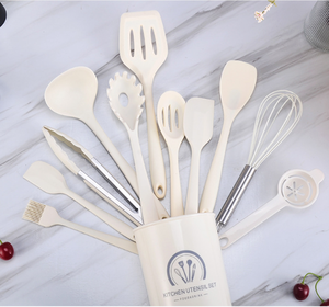 Ensemble d'ustensiles de cuisine en silicone résistant à la chaleur, 43 pièces, spatules, cuillères, kit d'accessoires avec seau de rangement - Product Image 5