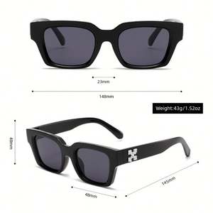 Lunettes de soleil vintage 2025 personnalisées avec logo, pour hommes et femmes, motif léopard noir, style punk, protection UV400, monture carrée grande taille - Product Image 4