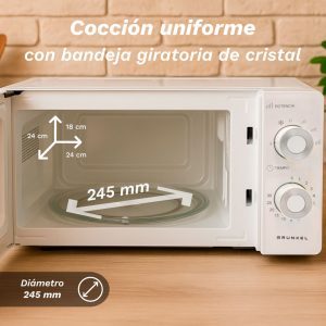 Forno a Microonde Grunkel 20L 700W Bianco con 6 Livelli di Potenza - Product Image 3