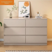 Armoire de rangement multifonctionnelle modulaire écologique moderne pour salon et chambre à coucher avec 6 tiroirs, commode en bois blanc
