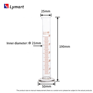 Cilindro de medición graduado de vidrio de 50ml para laboratorio - Product Image 3