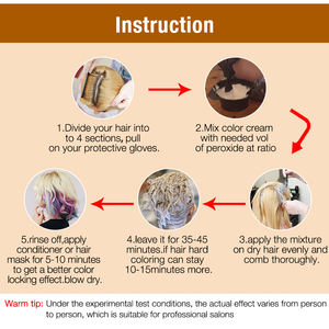 Professionele Semi-Permanente Haarverf Crème Haarkleur Voor Salon Of Persoonlijk Gebruik Ammoniak-Vrij & Wreedheid-Vrije Kleur Haarcrème - Product Image 5