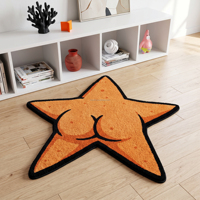 Tapis Tufté Personnalisé en Forme de Dessin Animé Amusant, Tapis Décoratif Antidérapant Doux pour la Maison, MOQ 1PC