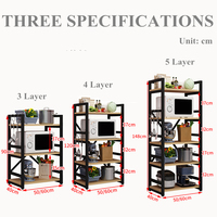 Étagère de rangement multifonctionnelle en métal et bois pour cuisine avec support pour four à micro-ondes, revêtement noir, logo personnalisé, taille sur mesure