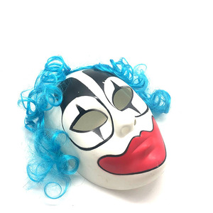 青い髪のピエロマスクプラスチックPVCハロウィーン怖いホラーピエロマスク第2章ペニーワイズジョーカーピエロマスク