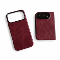 Étui de téléphone en cuir ciré vintage, marque OEM, coque arrière magnétique, étui personnalisé de luxe pour iPhone 18 Pro Max pour iPhone Duo
