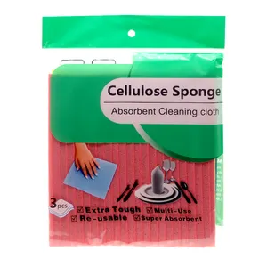 Kitchen Cleaning Sponge Cloth High Absorbent Kitchen Dish Cleaning Cellulose Sponge Cloth