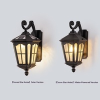 Applique murale extérieure LED en aluminium, style américain vintage européen, étanche IP65, double alimentation solaire/électrique, CRI élevé 1000